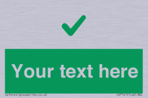 Custom green background, green tick sign